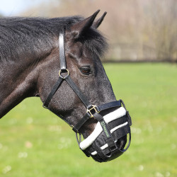 Afneembare weidegraasmasker AirFlow Deluxe zwart Shires FreeGraze Zwart