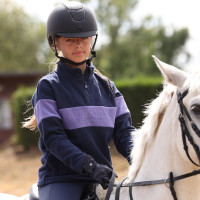 Shires Aubrion junior ruiter kwart-zip fleece Middernacht / heide