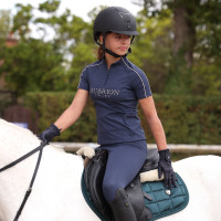 Korte mouwen basislaag Equestrian jonge ruiter Shires Aubrion Middernacht Blauw