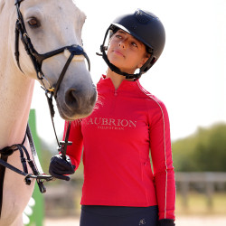 Basislaag met lange mouwen Equestrian jonge ruiter Shires Aubrion Donkerpaars Bordeaux