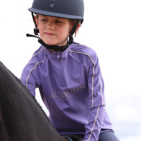 Basislaag met lange mouwen Equestrian jonge ruiter Shires Aubrion Heide Violet