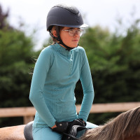 Shires Aubrion React onderlaag met lange mouwen voor jonge ruiter Nevel Blauw