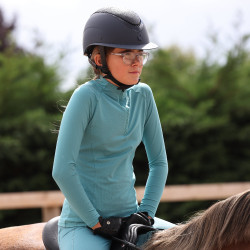 Shires Aubrion React onderlaag met lange mouwen voor jonge ruiter Nevel Blauw
