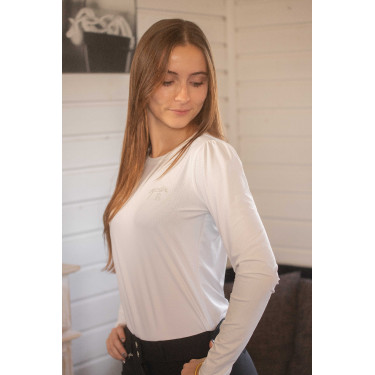 T-shirt Pénélope Techty Cha dames Ecru Wit T-shirt Pénélope Techty Cha dames Ecru Wit