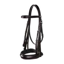 Leren dressuurhoofdstel Dressage Equestro Donkerbruin