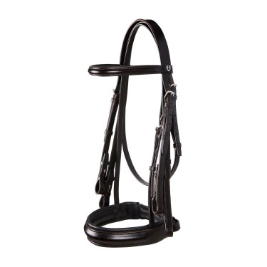 Leren dressuurhoofdstel Dressage Equestro Donkerbruin