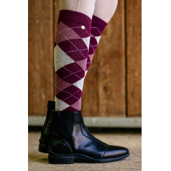Equithème Argyle damessokken Pruim / lila Bordeaux