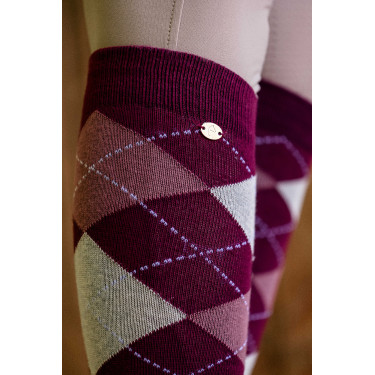 Equithème Argyle damessokken Zwart / blauw