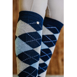 Equithème Argyle damessokken Marine / hemelblauw / grijs Beige