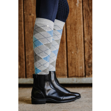 Ruitjes paardrijsokken voor dames - Equithème
