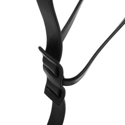 Martingaal met lederen halsband, verstelbare gespen Zwart