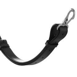 Martingaal met lederen halsband, verstelbare gespen Zwart
