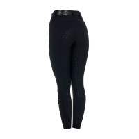 Damesbroek slim fit hoge taille Equestro Ridertechnology full grip Zwart