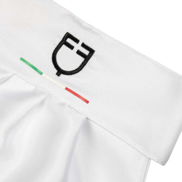 Wedstrijdplastron met geborduurd Equestro X Fise-logo Wit