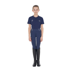 Unisex slim fit T-shirt kinderen Equestro X Fise Marineblazer Marineblauw