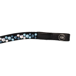 Voorhoofdband met strass model Spirit Zwart / blauw