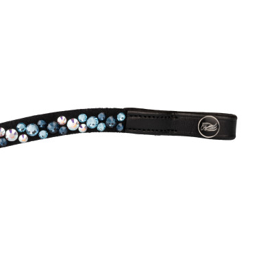 Voorhoofdband met strass model Spirit Zwart / blauw