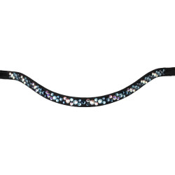 Voorhoofdband met strass model Spirit Zwart / blauw