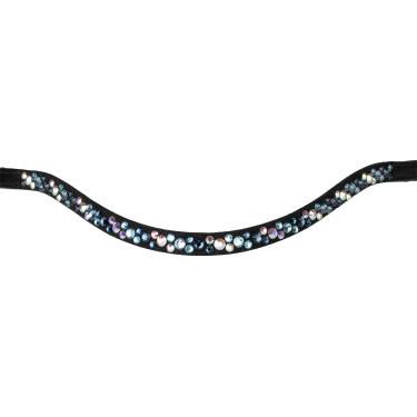 Voorhoofdband met strass model Spirit Zwart / blauw