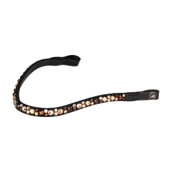 Voorhoofdband met strass model Spirit Zwart / goud