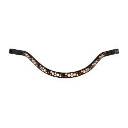 Voorhoofdband met strass model Spirit Zwart / goud