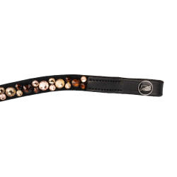 Voorhoofdband met strass model Spirit Zwart / goud