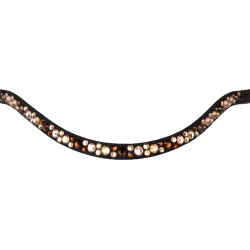 Voorhoofdband met strass model Spirit Zwart / goud