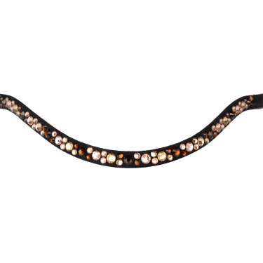 Voorhoofdband met strass model Spirit Zwart / goud