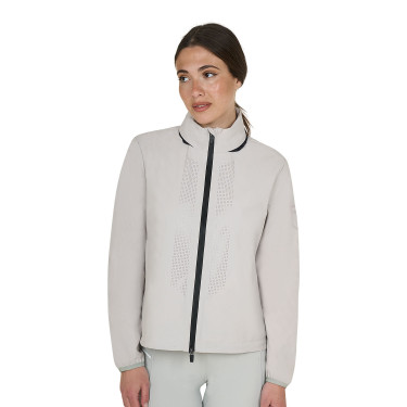 Softshell dames met logo op de rug Havenmist Grijs