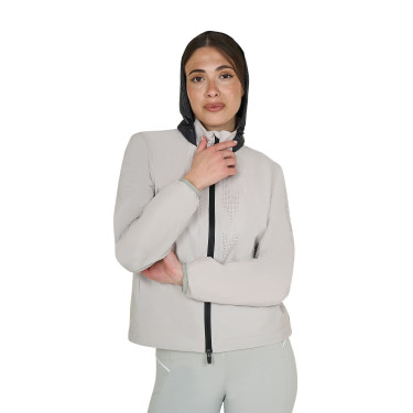 Softshell dames met logo op de rug Havenmist Grijs
