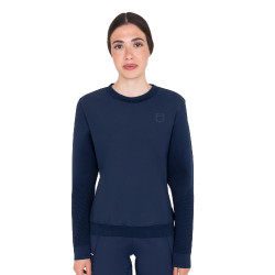 Dames technische sweatshirt met ronde hals met micro-mesh inzetstukken Marineblazer Marineblauw