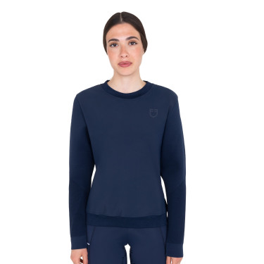Dames technische sweatshirt met ronde hals met micro-mesh inzetstukken Marineblazer Marineblauw