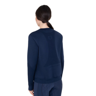 Dames technische sweatshirt met ronde hals met micro-mesh inzetstukken Marineblazer Marineblauw