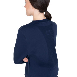 Dames technische sweatshirt met ronde hals met micro-mesh inzetstukken Marineblazer Marineblauw