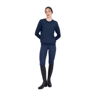 Dames technische sweatshirt met ronde hals met micro-mesh inzetstukken Marineblazer Marineblauw