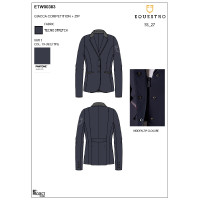 Dames wedstrijdjasje met rits en knopen Marineblazer Marineblauw