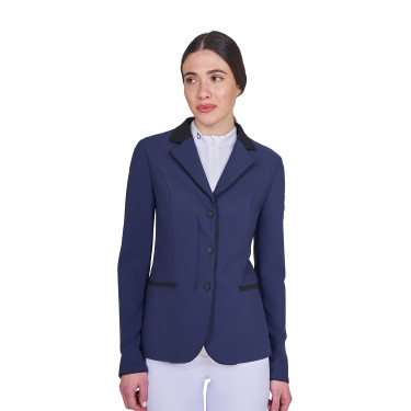 Dames wedstrijdjasje met rits en knopen Marineblazer Marineblauw