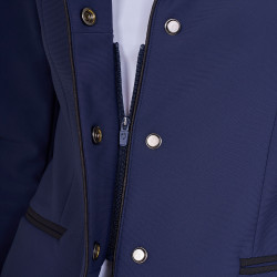 Dames wedstrijdjasje met rits en knopen Marineblazer Marineblauw