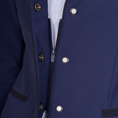 Dames wedstrijdjasje met rits en knopen Marineblazer Marineblauw