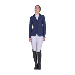 Dames wedstrijdjasje met rits en knopen Marineblazer Marineblauw