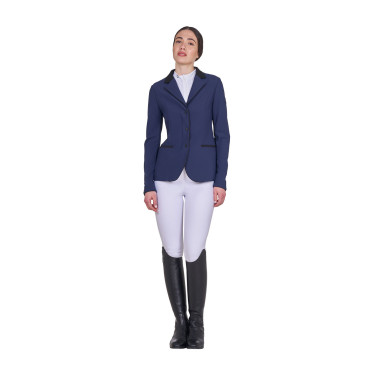 Dames wedstrijdjasje met rits en knopen Marineblazer Marineblauw