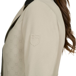 Dames wedstrijdjasje Monogram drie knopen Oxfordbruin Roze