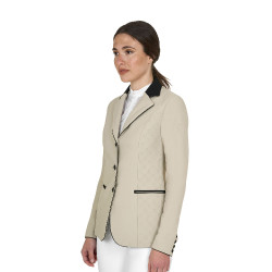 Dames wedstrijdjasje Monogram drie knopen Oxfordbruin Roze