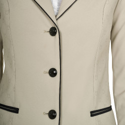 Dames wedstrijdjasje Monogram drie knopen Oxfordbruin Roze