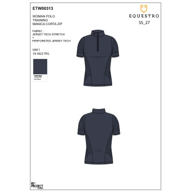 Dames trainings T-shirt van technische stof met microgaatjes Marineblazer Marineblauw