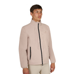 Softshell heren met logo op de rug Oxfordbruin Roze