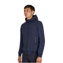 Herenhoodie met verstelbare capuchon en rits Marineblazer Marineblauw