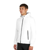 Herenhoodie met verstelbare capuchon en rits Wit