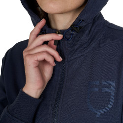 Dameshoodie met verstelbare capuchon en rits Marineblazer Marineblauw