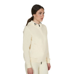 Dameshoodie met verstelbare capuchon en rits Antiek wit Beige